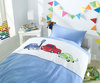 Lorenchen Makosatin Kinderbettwäsche Car Race Blau